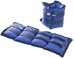 Ankle/Wrist Weights EB FIT 2×4 kg blue — adjustable strap weights for fitness