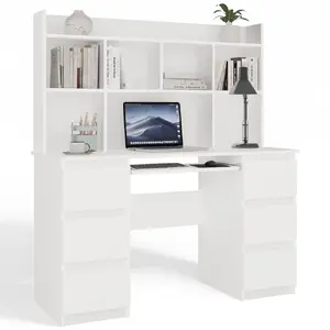 Rakstāmgaldiņš Eleosklep modelis M-MP-B-KUB-KUBA+NDST-BIA, balts, 130×51 cm