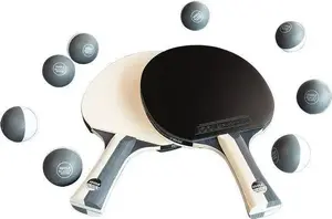 Galda tenisa komplekts JOOLA 2 raketes + 8 bumbiņas (melnas un baltas) modelis 54817 — Universāls