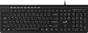 Wired Genius Slimstar 230 keyboard and mouse set — US layout, multimedia, slim, USB, black