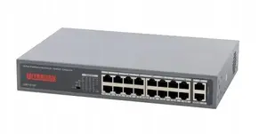 PULSAR USF1816P Ultralink FastEthernet pārslēdzējs — 16 PoE+ porti, 2x RJ45 uplink