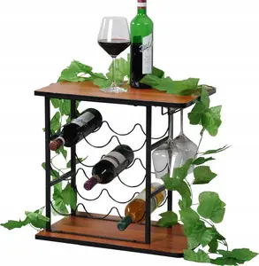 Metal wine rack KESPER (compact metal bottle stand)