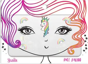 Face Tattoo Sticker for Children Snails - Unicorn design, temporary face decal