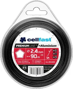 Griešanas diega Cellfast 2.4 mm x 90 m zvaigžņu profils — premium, modelis 35-057