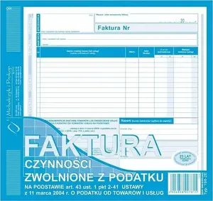 Notebook HERLITZ FAKTURA CZYNNOŚCI ZWOLNIONE Z PODATKU 2/3 A4, MPN AA030MP