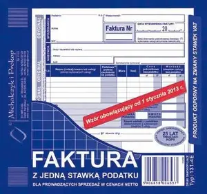 Office forms HERLITZ FAKTURA NETTO 2/3 A5 (O+1K) — single VAT rate, invoice pad format