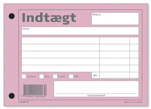 Receipt Book MONROE Monroe Dokument dochodowy Mayland 148x100 mm 2-hole pink, 100 sheets
