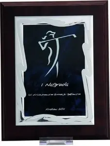 Award Diploma Plaque Victoria Sport HG84 — plastic base with metal engraving plate