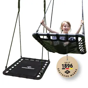 Šūpoles ar nojumi Schildkröt 970510 — 1 sēdvieta, melnas, 760×1020 mm