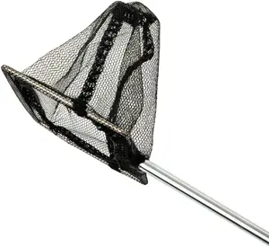 Zivju tīkliņš AQUAEL TN-44683 — alumīnija rāmis ar auduma sietu, galvas izmērs 6.5 × 4.5 cm, teleskopiska roktura 16–39 cm