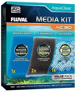 Filtra materiālu komplekts Fluval AC30 — nomaiņas ieliktņu komplekts AC30 filtram