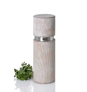 Pepper grinder AdHoc Textura Antique MP25 — stainless steel and wood, 150 mm height, 5 cm diameter, white