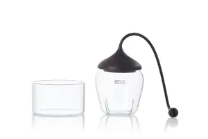 Tea Infuser with Base AdHoc Fusion, Borosilicate Glass Bowl Ø6 cm, Silicone Handle