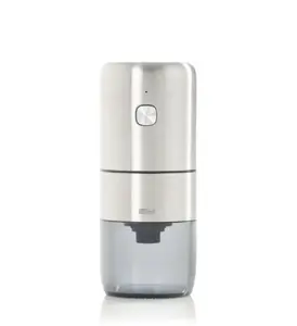 Electric Coffee Grinder AdHoc H18.6cm – Rechargeable, Acrylic/Stainless Steel, Adjustable Grind (Espresso–French Press)