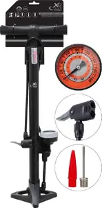 Darbnīcas un velosipēda sūknis XQMax PRO 160 psi (11 bar) ar manometru, neliels balsts