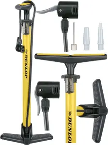 Workshop and Bicycle Pump DUNLOP 174 psi (12 bar) — yellow