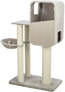 Kaķu skrāpju stabs Tectake TRIXIE 48150 — brīvi stāvošs, pelēks, 780×450×1320 mm