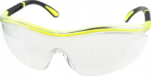 Protective Safety Glasses Wolfcraft OUTDOOR NEON (CE) — clear lens, wraparound fit