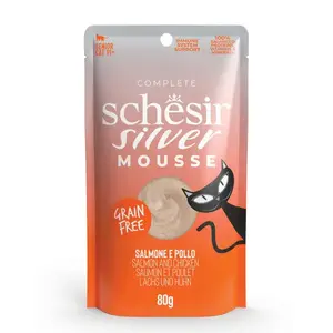 Влажный корм для кошек BOZITA Schesir 21233004 — 80 г, для пожилых, курица и лосось, без зерна
