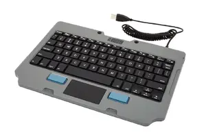 Gamber-Johnson 7160-1449-04 mobile QWERTY keyboard Spanish USB, touchpad, Black/Grey, ABS