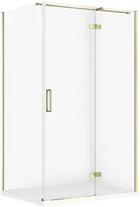 Dušas kabīne CERSANIT SET C584 labā zelta 120x90x195 cm ar TAKO SLIM baltu paliktni