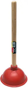 Broom with wooden handle Ø15 x 40 cm, No name — household push broom with round head and natural wood shaft