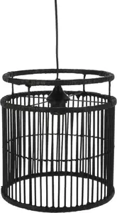 Pakaramā lampa H&S Decoration 443172 — bambusa LOFT griestu lampa, melns caurspīdīgs abažūrs