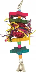 Hanging Pet Toy Panama Pet PP-51007 — 22 cm wicker ball with colored blocks and bell