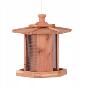 Bird Feeder Skrzynkazdrewna GF-12924, hanging cedar, 26.5×23×27.5 cm