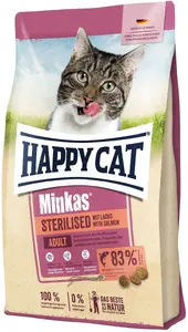 Dry Cat Food happy cat Sterilised Lachs — salmon recipe, for sterilised adult cats, 500 g