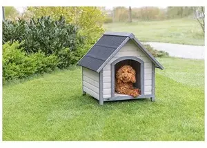 Suņu būda Trixie Natura, izmērs M — aptuveni 77 × 82 × 88 cm, pelēka