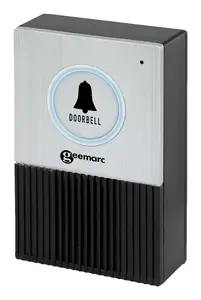 Doorbell RING Geemarc 595 U.L.E Wireless IP44 Battery AA 50 m Range Black/Silver