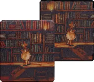 Aizsargmaciņš Strado Smart Case priekš Kindle Oasis 2019 — grafiskais dizains «Library Girl»