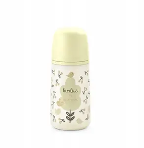 Baby feeding bottle Suavinex SX Pro 270 ml, medium flow nipple, beige with bird print