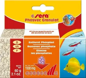 sera Phosvec Granulat 60 g — granulāts fosfātu noņemšanai akvārijā