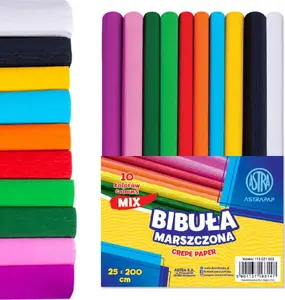 Crepe Paper Sheets Astra-papier 25 x 200 cm, mixed colors, pack of 10