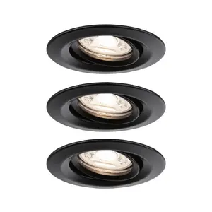 Встраиваемый потолочный светильник Paulmann 93085, круглый, 1× LED, 310 лм, 2700 К, IP23, 230 В, чёрный