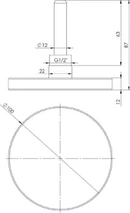Bimetāla termometrs Afriso BiTh 100, Ø100 mm, 0–160°C, Ø63 mm iegremdējums, G1/2" aksiāls, kl. 2