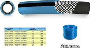 Air Hose Polix P430WP1W062560 — 6 mm inner diameter, 25 m length, blue, professional