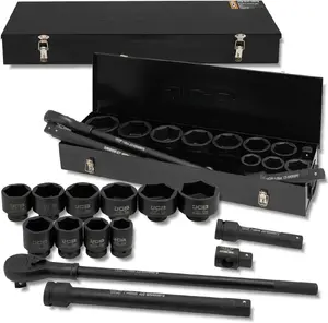 Impact Socket Set JCB 15-piece 1" Drive Hex 36–80 mm