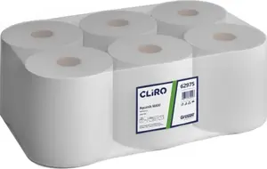 Papīra dvielis ruļļos Cliro Maxi 2 slāņu no pārstrādātas šķiedras 6 ruļļi 75% balināti