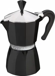 Stovetop Moka Pot g.a.t. Supermoka Black — 3-cup capacity