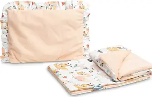 Набор для коляски Sensillo KOMPLET DO WÓZKA VELVET с оборкой, цвет Picnic (персиковый)