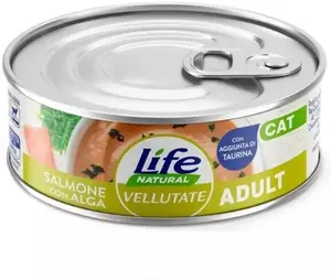 Wet Adult Cat Food Life Pet Care VELLUTATE 70 g — Salmon with Algae, single pouch