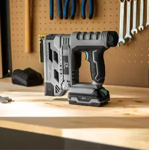 Nailer/staple gun CECOTEC 70014 — cordless battery 20 V, 2000 mAh, 30 shots/min, staples 15–25 mm, black/blue/grey