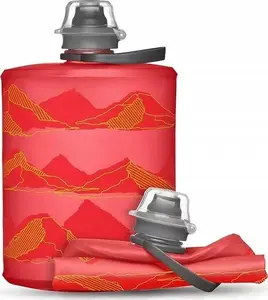 HydraPak Stow Mountain 500 ml soft flask — collapsible hydration bottle, Redwood
