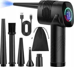 Cordless Car Blower LTC LXAD1, Brushless Motor, 3-Speed, 20–40W, 2000mAh Battery, 5 Nozzles, USB-C Charging