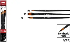 Sintētisko ota komplekts Hulu Brushes C — 3 gab., sintētiska sari, dažādi izmēri