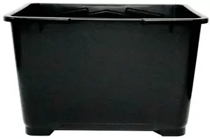 Trash bin Home It Firkantet rullespand 14 L black — rectangular wheeled pedal bin