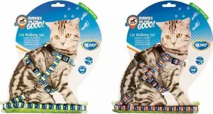 Cat Harness Duvo+ 15–25 cm neck/chest 8 mm adjustable, fish pattern (model VAT015396)